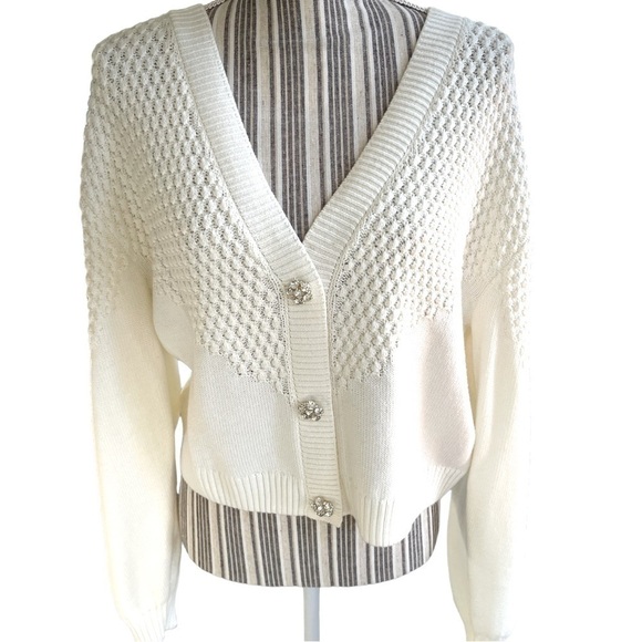 𝅺charter Club sweater, size PXL, slightly cropped, mixed textures, soft, cozy - Picture 1 of 8